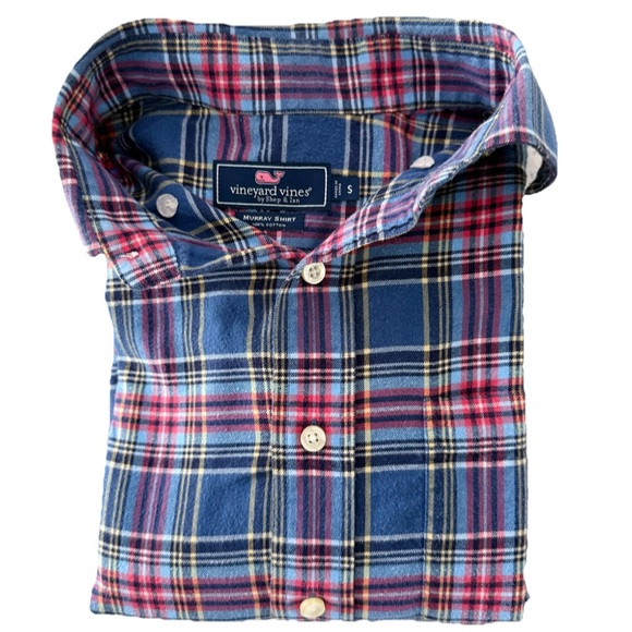 Vineyard Vines Murray Shirt Plaid Long Sleeve Button Up Flannel Men S Multicolor - Picture 2 of 7